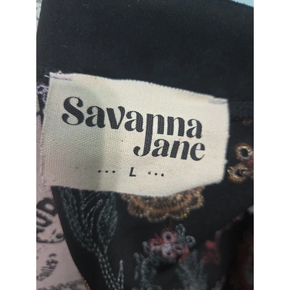 Savanna jane Embroidered floral open front jacket boho hippie festival